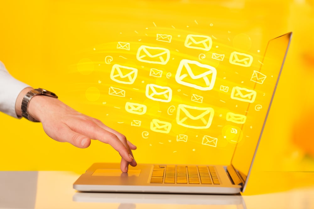 Concept of sending e-mails from your computer Concept of sending e-mails from your computer